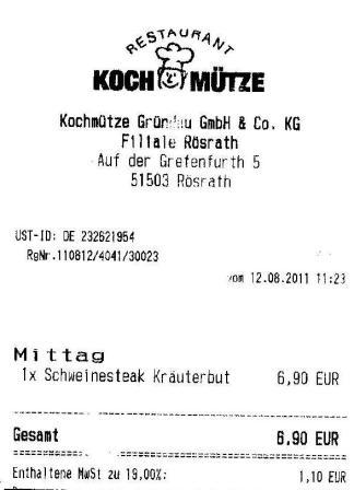 tssh Hffner Kochmtze Restaurant